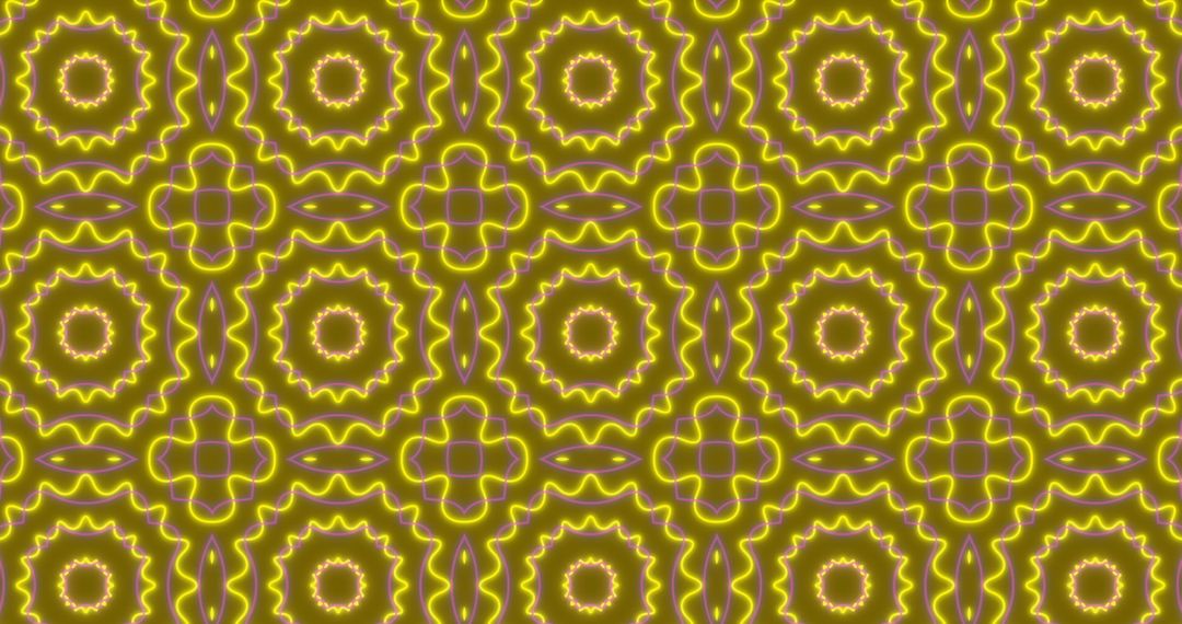 Geometric Neon Shapes on Red Abstract Background