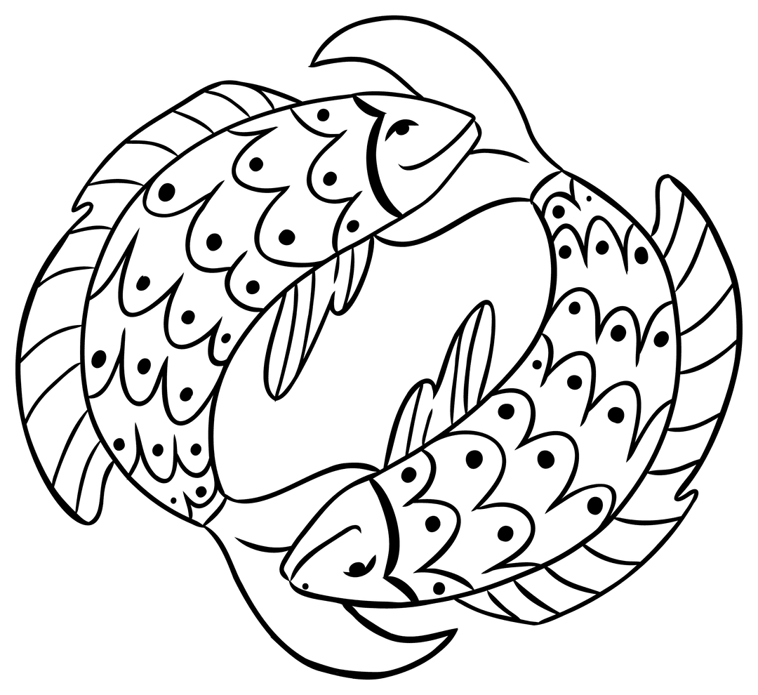 Smiling Fishes Illustration with Transparent Background