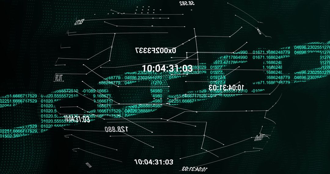 Digital Numbers and Blockchain Waves Concept