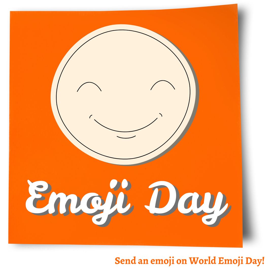 World Emoji Day Celebration Card with Smiley Emoji
