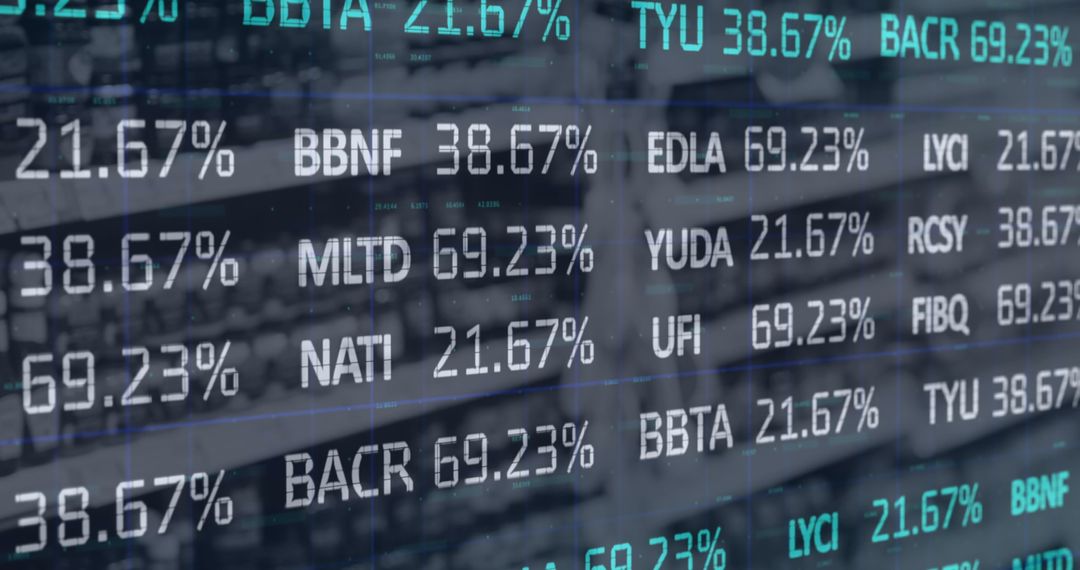 Global Market Stocks Reflecting on Glass Display Concept
