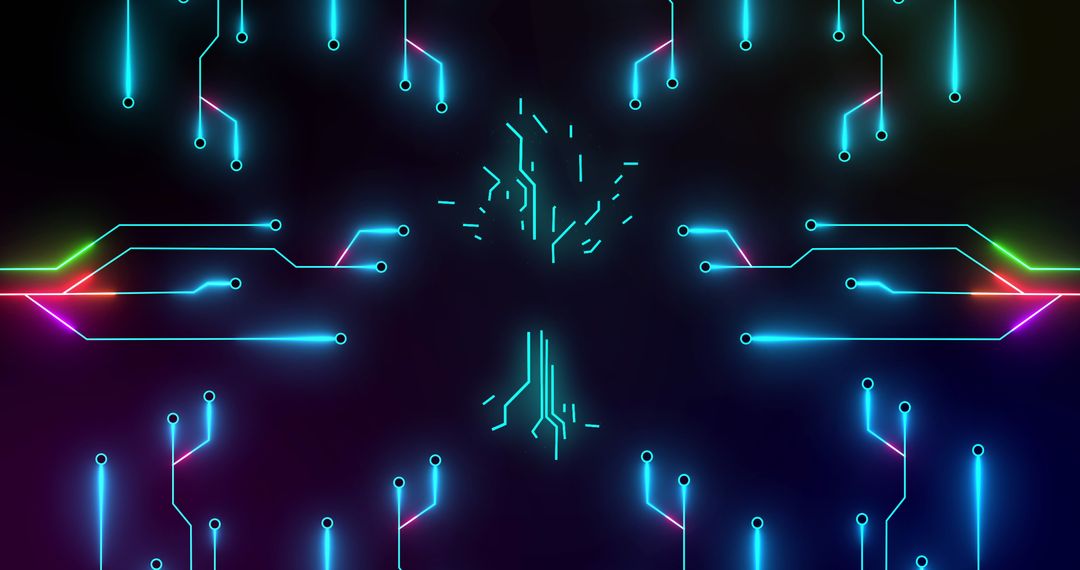 Futuristic Circuit Board with Digital Tree Design