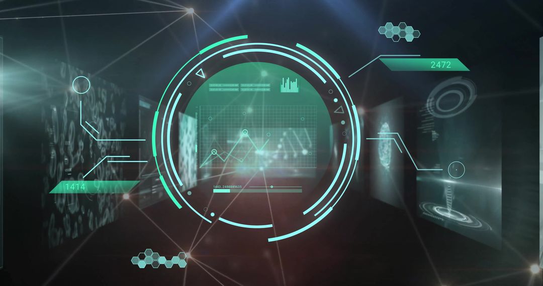 Futuristic Digital Medical Interface with Circular Scanner