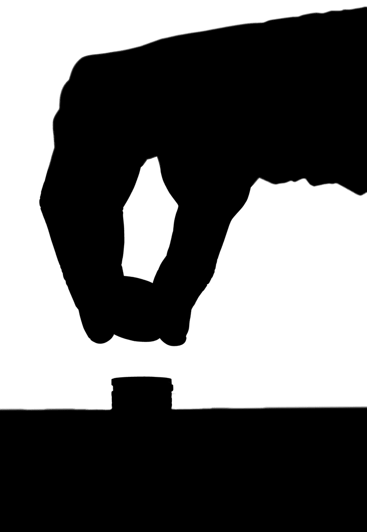 Silhouette Hand Counting Coins Transparent