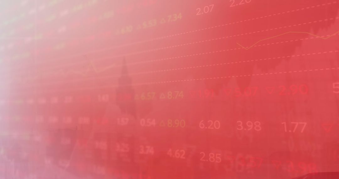 Abstract Stock Market Downturn on Red Background