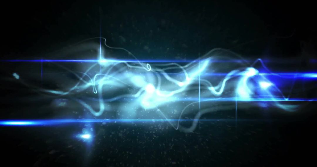 Dynamic Abstract Blue Light Waves with Particles