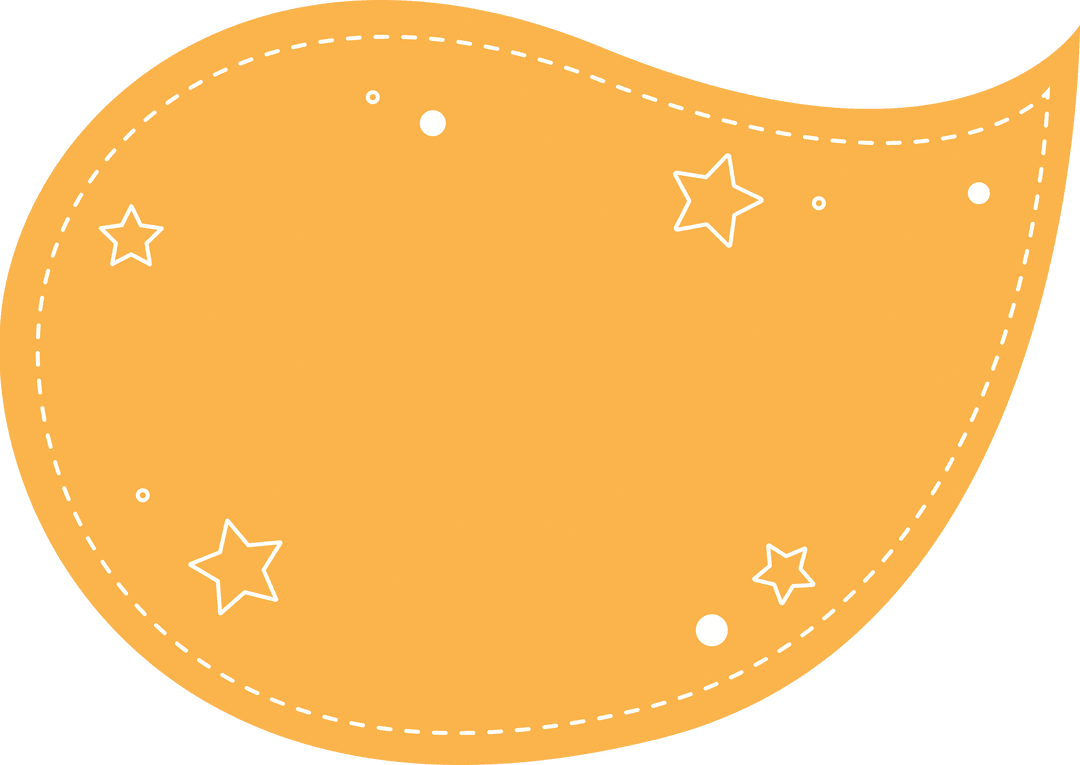 Orange Badge with Transparent Stars on Clear Background