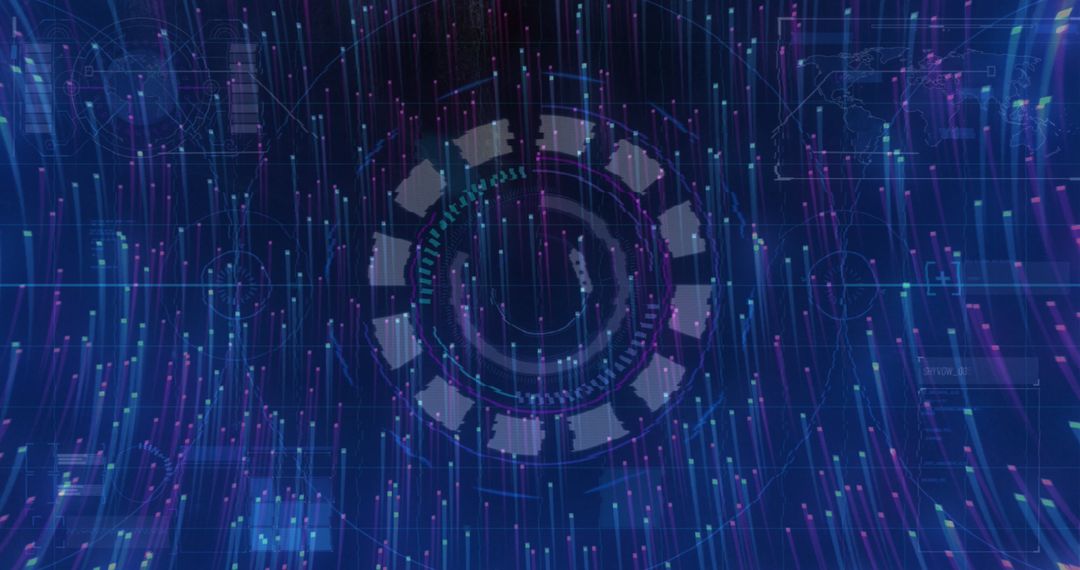 Glitch effects in digital interface with dynamic light trails
