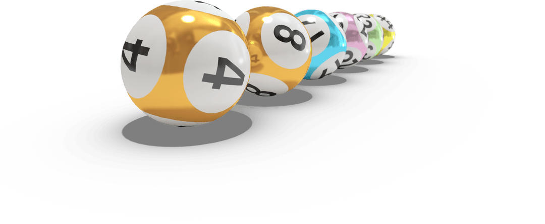 Transparent 3D Render Billiard Balls Arranged in a Line