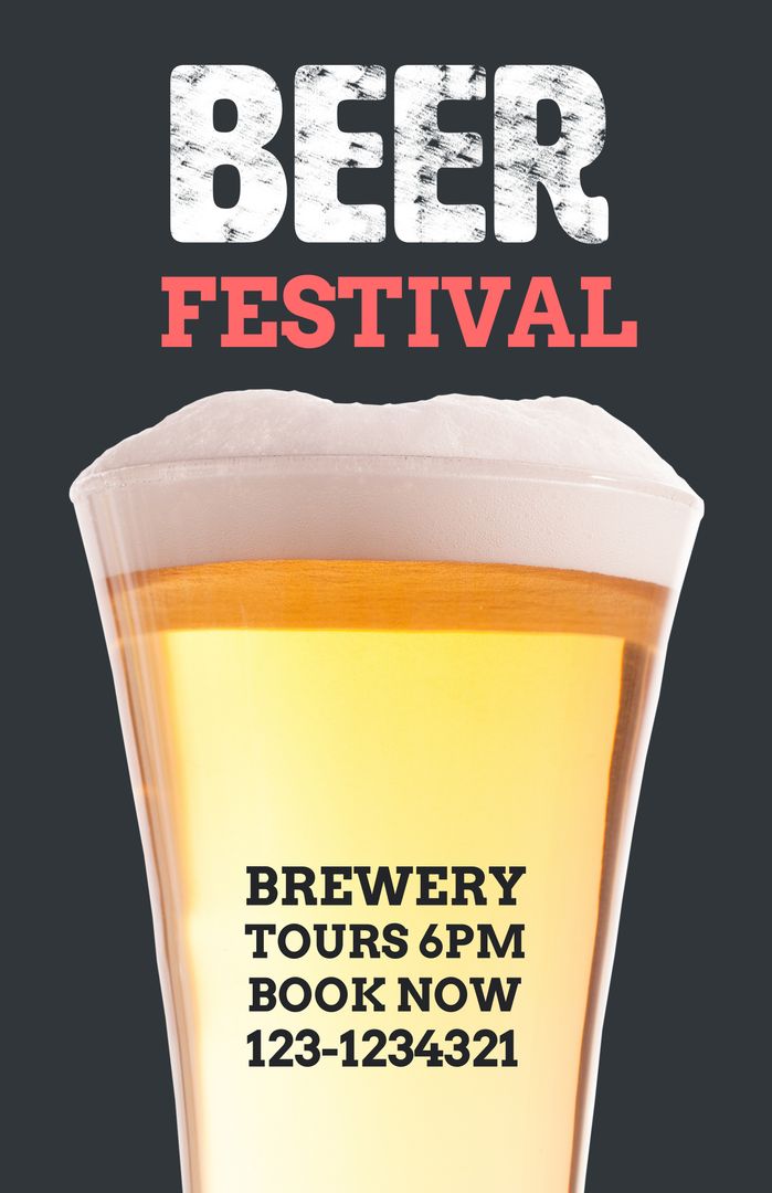 Inviting Beer Festival Advertisement with Frothy Beer Glass - Download Free Stock Templates Pikwizard.com