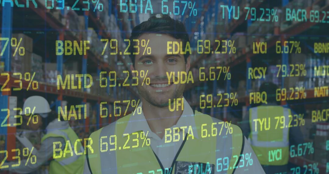 Financial Data and Global Shipping Warehouse Concept