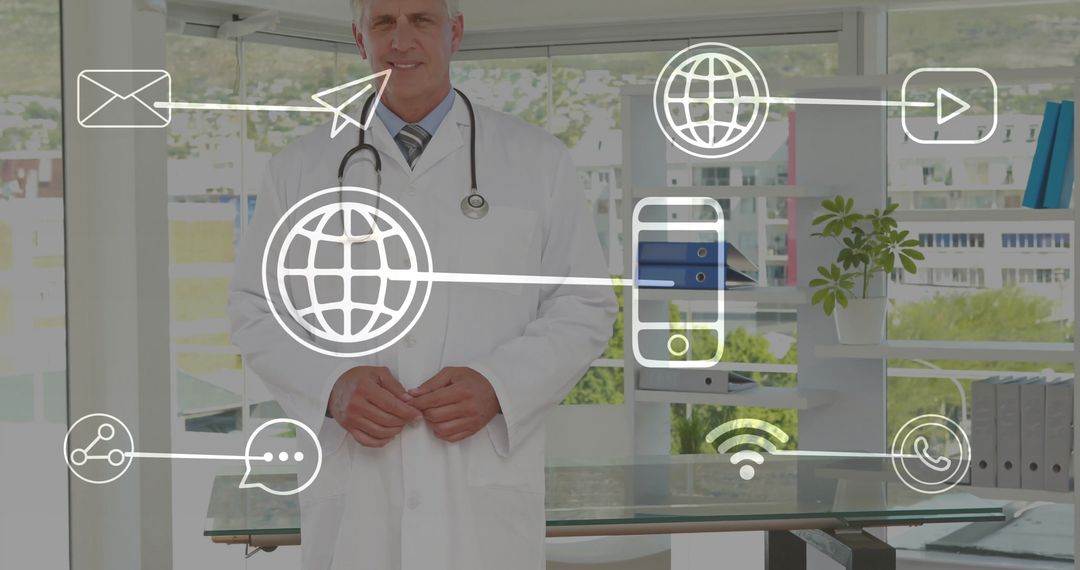 Senior Doctor Embracing Digital Technology in Modern Clinic