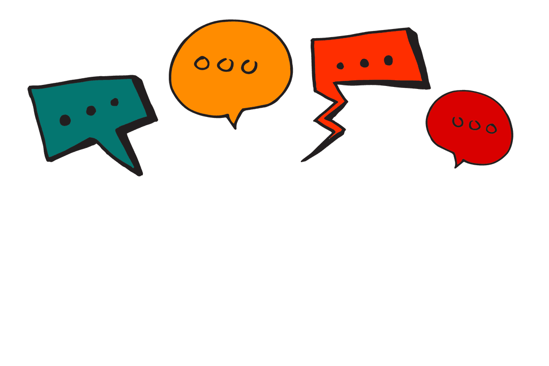 Colorful Speech Bubbles on Transparent Background Illustration