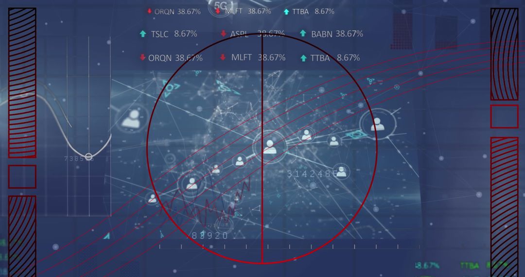 Digital HUD with Targeting Reticle on Node Cluster