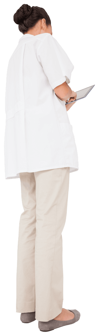 Transparent Back View of Nurse Using Tablet Computer - Download Free Stock Images Pikwizard.com