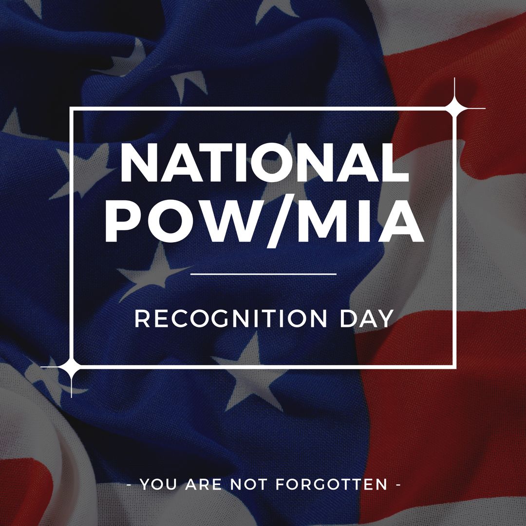 National POW/MIA Recognition Day with Waving American Flag