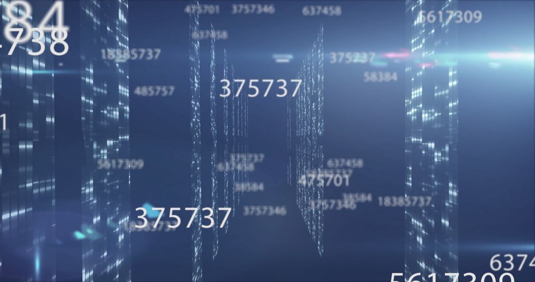 Futuristic Numeric Sequence Digital Data Stream