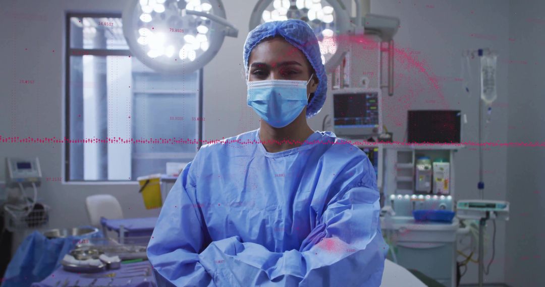 Confident Surgeon Standing in Modern Operating Room