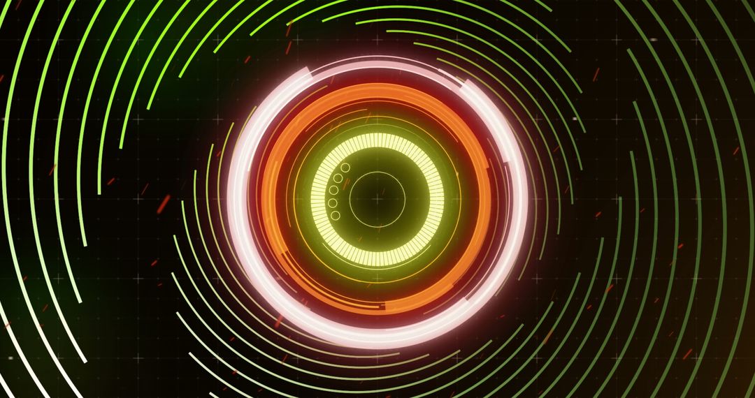 Futuristic Digital Interface with Spinning Circular Design