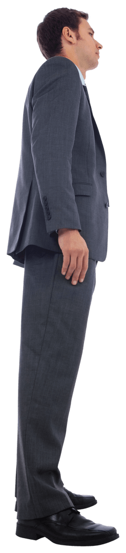 Transparent Business Professional in Formal Suit Standing