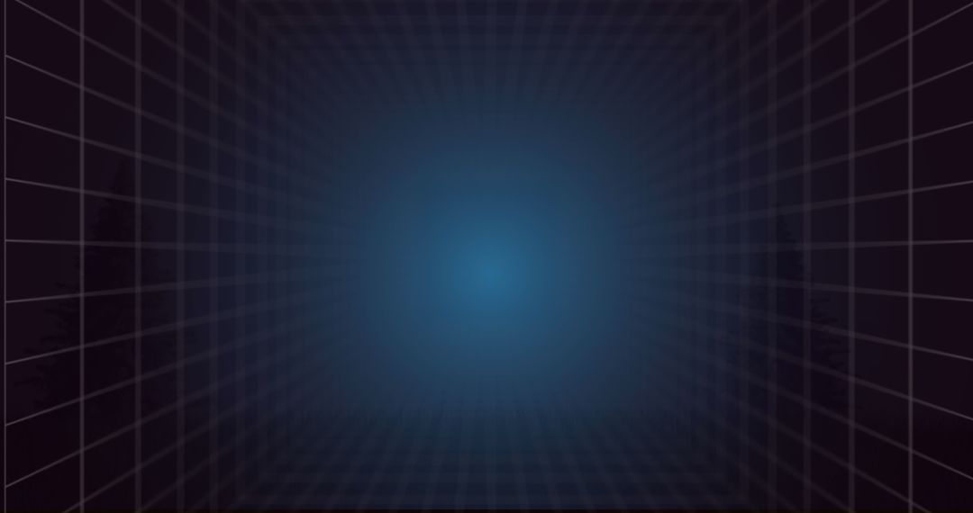 Abstract Digital Grid with Blue Light Center
