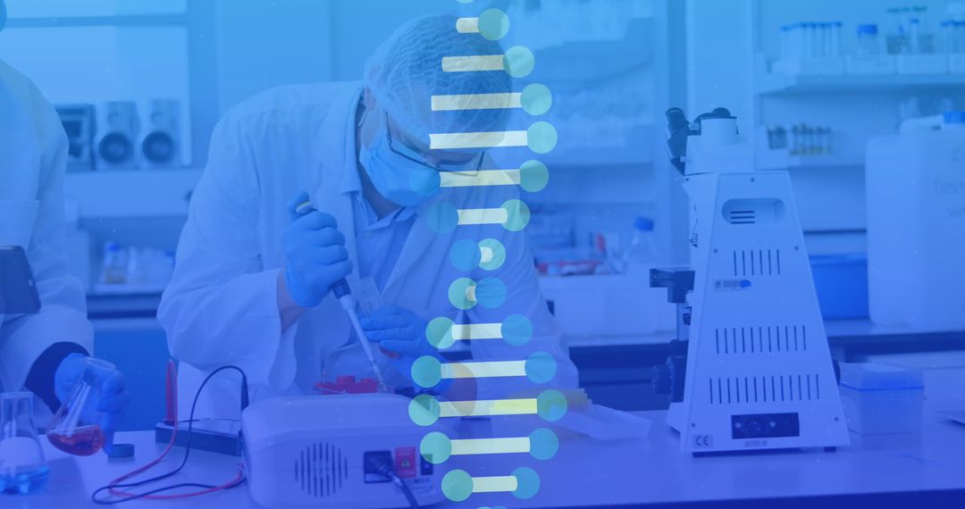 Scientists Working on DNA Research in Laboratory