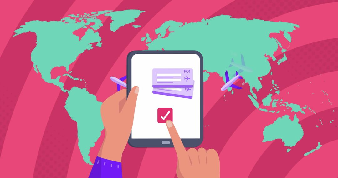 Hands Using Tablet for Digital Travel Plans