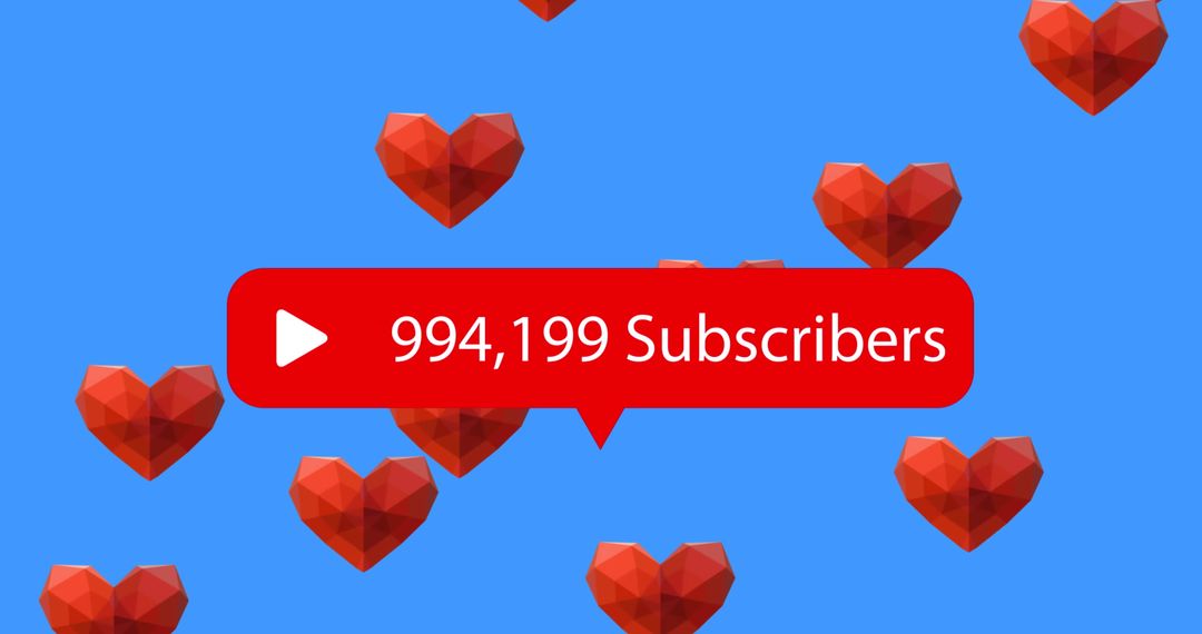 YouTube Subscriber Count Close to One Million with Hearts