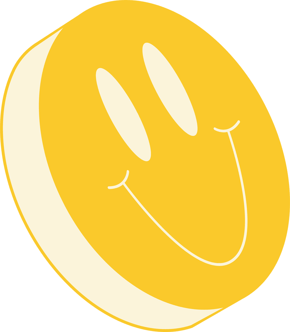 Stylized Smiley Face with Transparent Background Flat Design