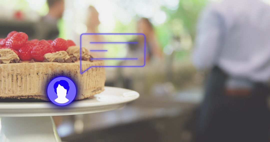 Elegant Layered Cake with Raspberries at Café Gathering