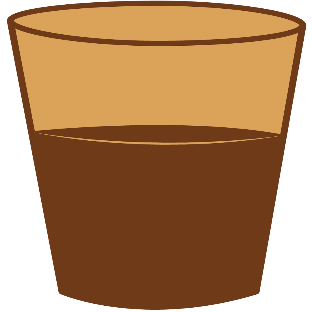 Transparent Glass Filled with Cocoa Brown Liquid Vector Art