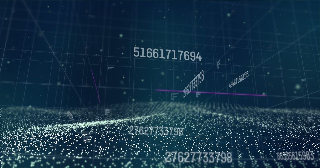 Digital Data Visualization with Floating Numbers and Grid Network - Free Images, Stock Photos and Pictures on Pikwizard.com