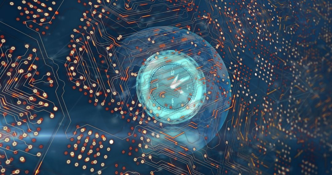 Digital Clock Overlay on Global Circuit Network