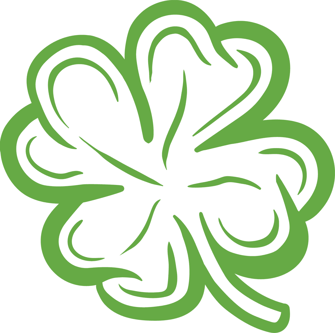 Green Clover Digital Design on Transparent Background