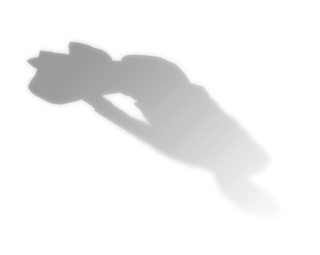 Digital Shadow Silhouette Meditation Pose Transparent Background