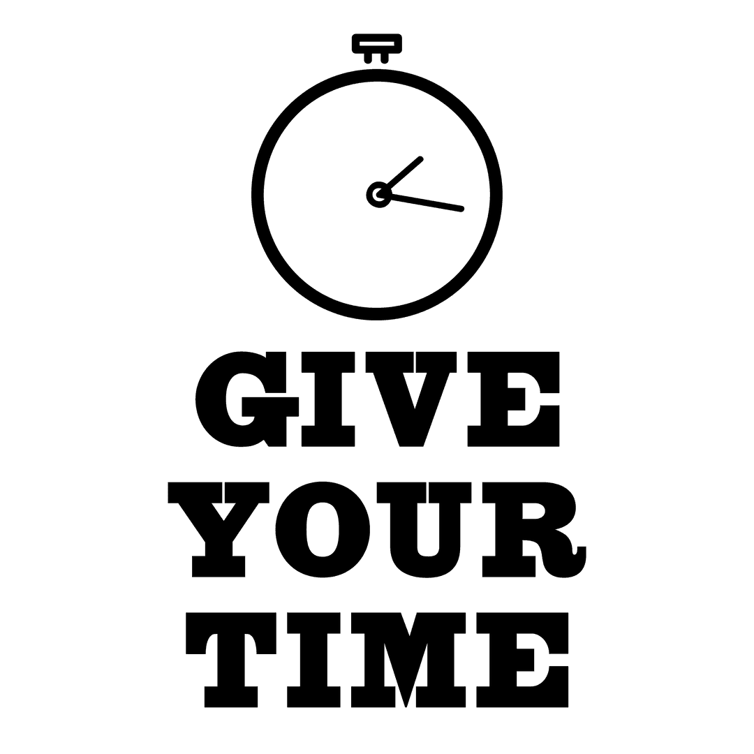 Motivational Quote 'Give Your Time' Text on Transparent Background