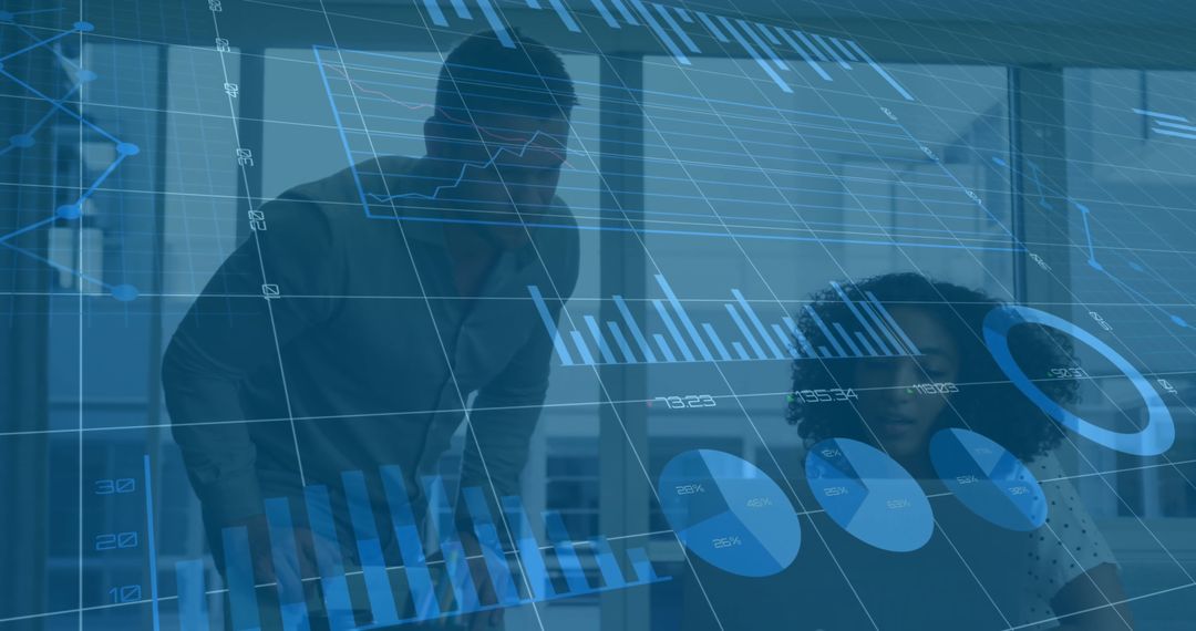 Business Team Analyzing Graphs and Data Reports