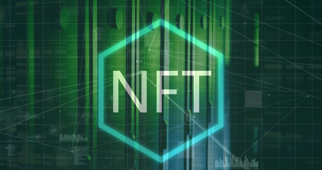 NFT Concept with Digital Graphics and Interactive Elements