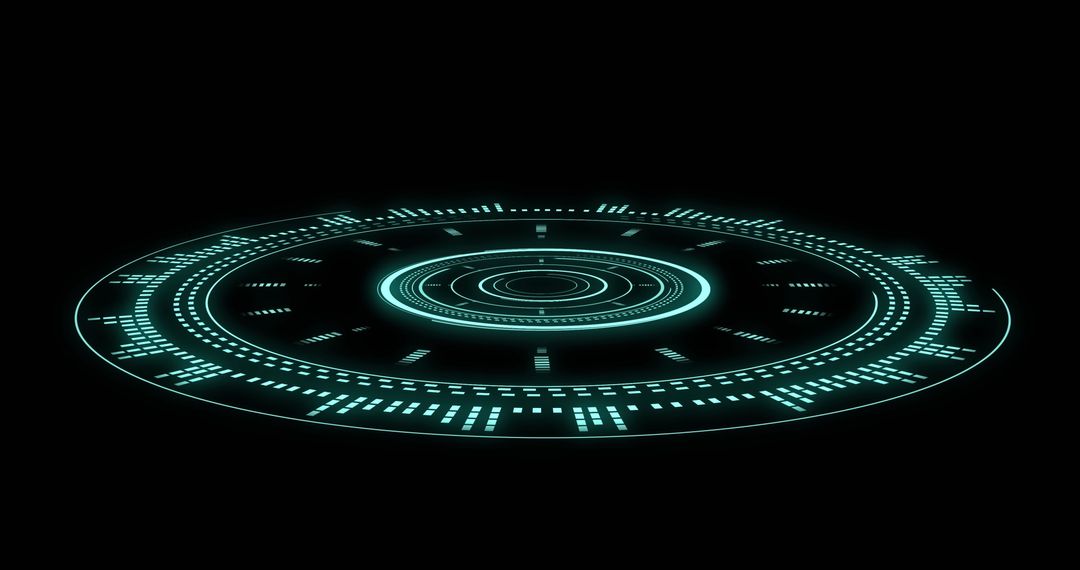 Futuristic Digital Sensor UI Interface on Black Background