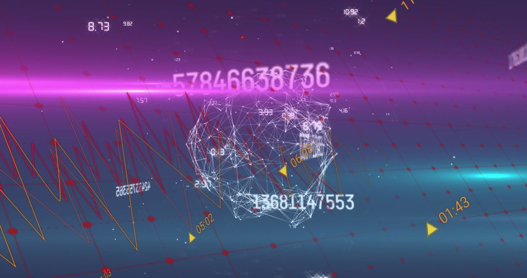 Floating Wireframe Sphere Depicting Advanced Digital Analytics