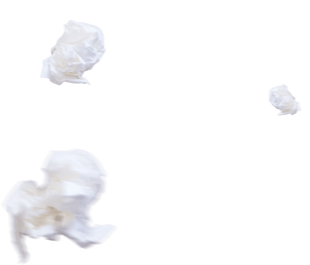 Abstract White Shapes on Transparent Background Illustration