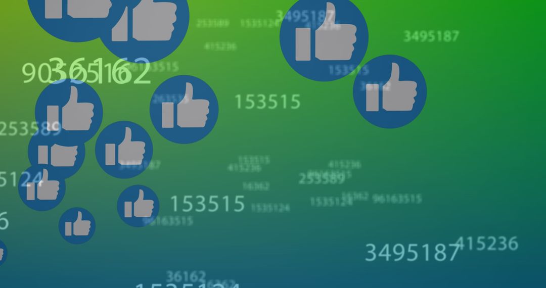 Floating Social Media Likes on Gradient Green Background