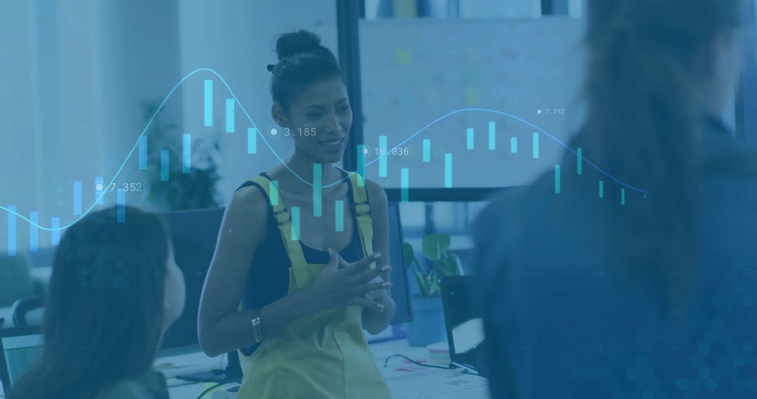 Business Professionals Analyzing Financial Data with Infographics