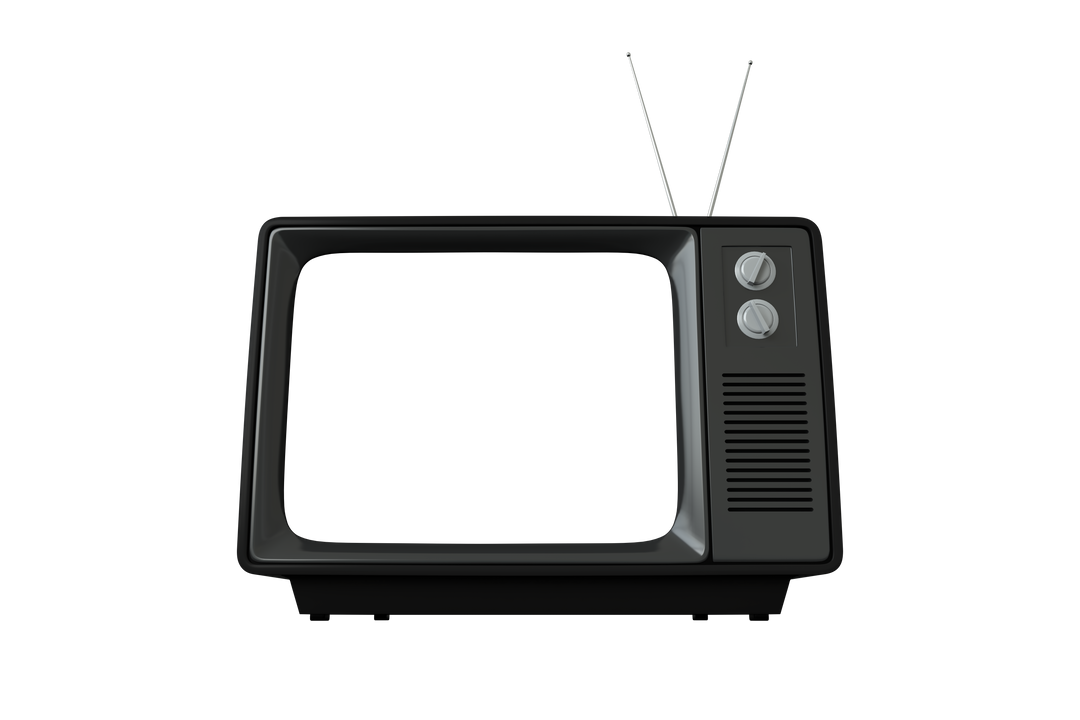 Black Retro TV Set on Transparent Background with Copy Space - Download Free Stock Images Pikwizard.com