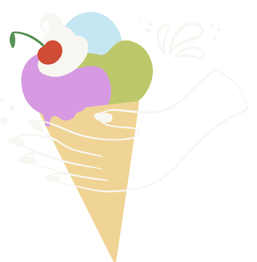 Playful Hand lineDrawing With Whimsical Ice Cream Cone