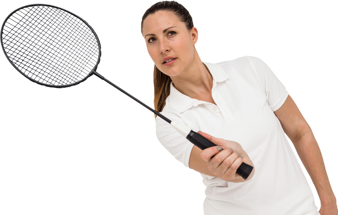 Female Badminton Player Holding Racket Standing Transparent Background - Download Free Stock Images Pikwizard.com