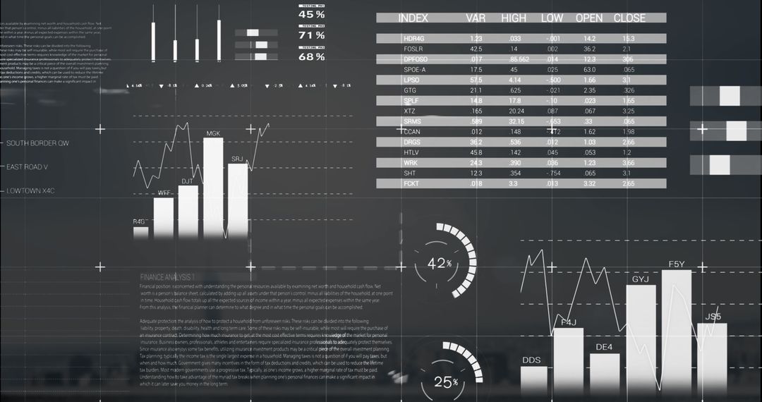 Futuristic Infographic Interface Over Cityscape