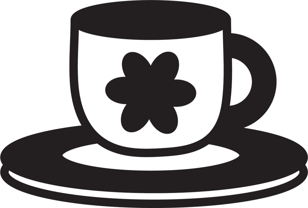 Coffee Cup Icon with Flower on Transparent Background - Download Free Stock Images Pikwizard.com