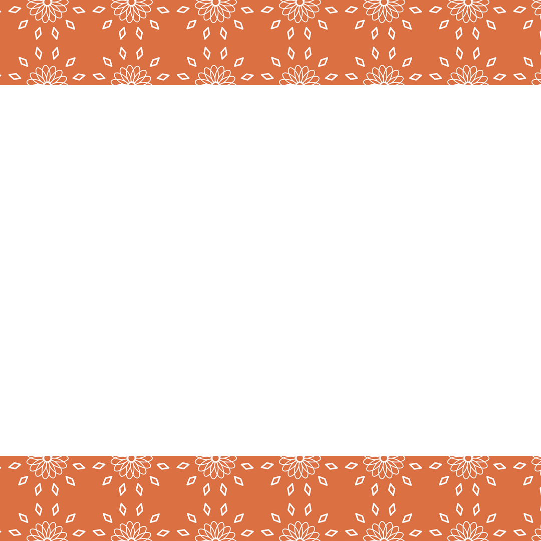 Elegant Transparent Frame with Orange Rosette Border