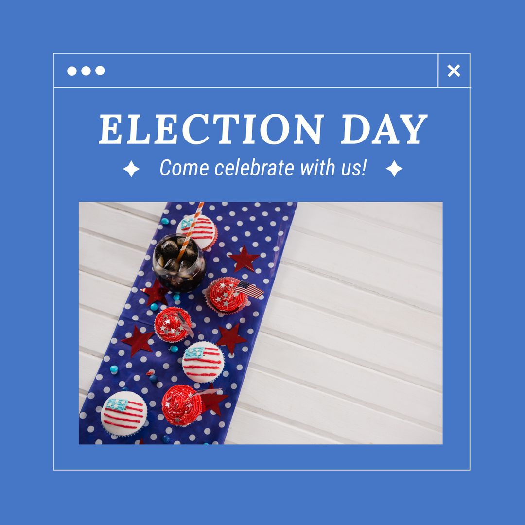 Festive Election Day Celebration Cupcakes and Decorations